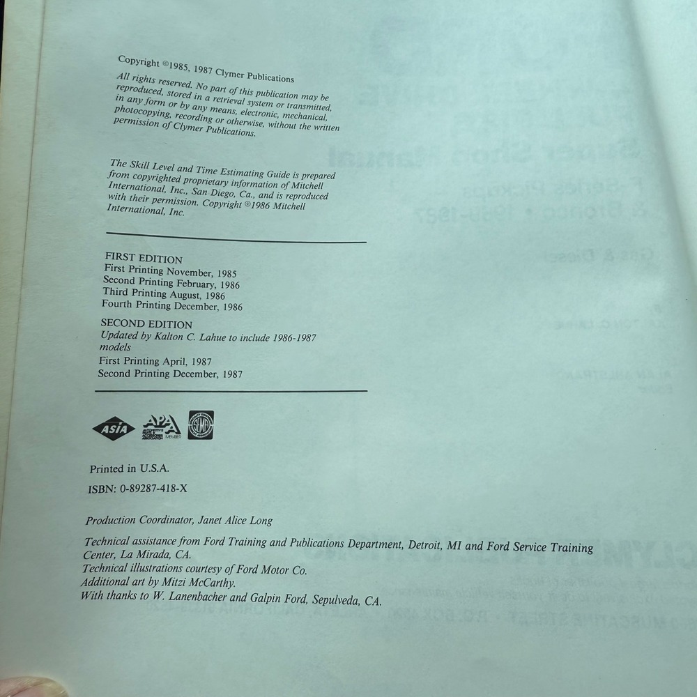 Ford F-Series Pickups Bronco 1969-1987 Full Size 4-Wheel Drive Super Shop Manual - Picture 3 of 5